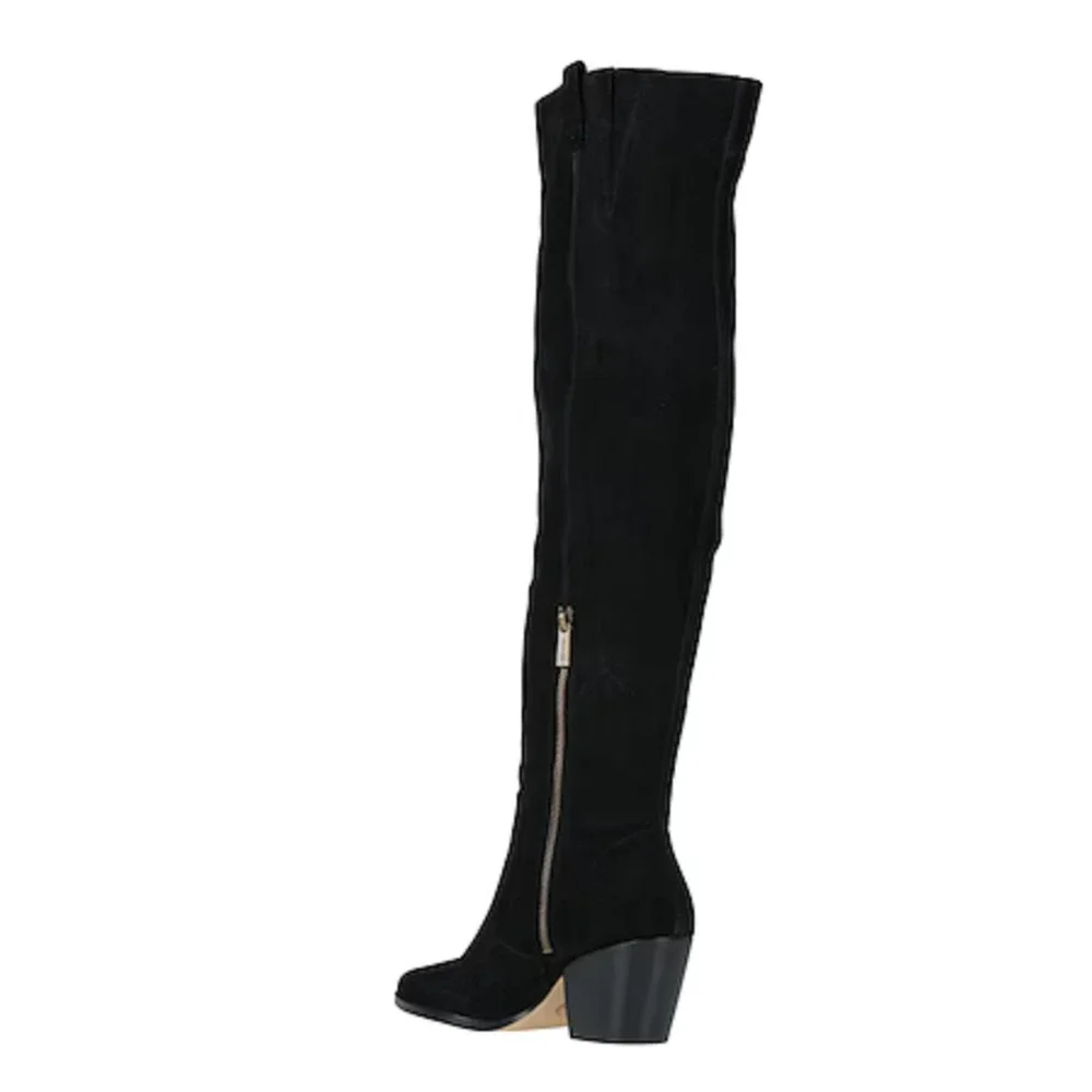 NEW MICHAEL KORS MK BLACK SUEDE HARLOW TALL OVER THE KNEE HIGH BOOTS SIZE 6.5